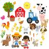 Story Time Felts 37 Piece Farm Animals Felt Figures for Flannel Board Set Small (Dark Skinned) view 1