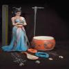 1/6 Scale Female Action Figure,12inch Flexible Chinese Ancient Beauty Music Girl Dunhuang Goddess Action Figure Collectible (Blue) view 2