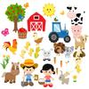 Story Time Felts 37 Piece Farm Animals Felt Figures for Flannel Board Set Small (Black Hair) view 1