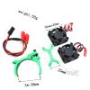 hopsupRC 3660 540 550 Motor Cooling Fan with 36-38mm Adjustable Mount Upgrades Part for 1/10 Slash SCX10 TRX4,Aluminum High Speed Cooling Dual Fans 20000 RPM Heatsink Hops Up,Green view 3