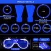 YOFOBU115 PCS Glow in the Dark Party Supplies,100PCS 8Blue Glow Sticks Necklaces Bracelets with Connectors,15Pack Blue LED Glasses,LED Light Up Neon Party Favors for New Year,Valentines Day,July 4th view 2