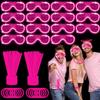 115 PCS Glow in the Dark Party Supplies,100PCS 8 Pink Glow Sticks Necklaces Bracelets with Connectors,15Pack Pink LED Glasses,LED Light Up Toy Neon Party Favors for NewYear,Valentines Day,Wedding view 1