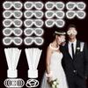 YOFOBU 115 PCS Glow in the Dark Party Supplies,100PCS 8 White Glow Sticks Necklaces Bracelets with Connectors,15Pack White LED Glasses,LED Light Up Toy for Christmas,New Year,July 4th,Wedding view 1