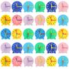 Libima 30 Pieces Tell Time Teaching Clock Kit Time Activity Set Colorful Mini 12/24 Hours Geared Clock for Basic Math Development Supplies, 3.9 Inch view 1