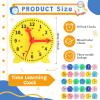 Libima 30 Pieces Tell Time Teaching Clock Kit Time Activity Set Colorful Mini 12/24 Hours Geared Clock for Basic Math Development Supplies, 3.9 Inch view 2