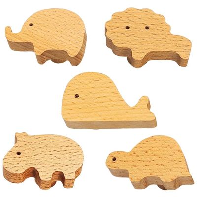 5 Pack Creative Animal Wood Knobs Cabinet Knobs Handles for Decor Wardrobe Closet Door Handles Furniture Knobs Nursery Decorative Drawer Knobs Single Hole Knob Wooden Animals Knobs