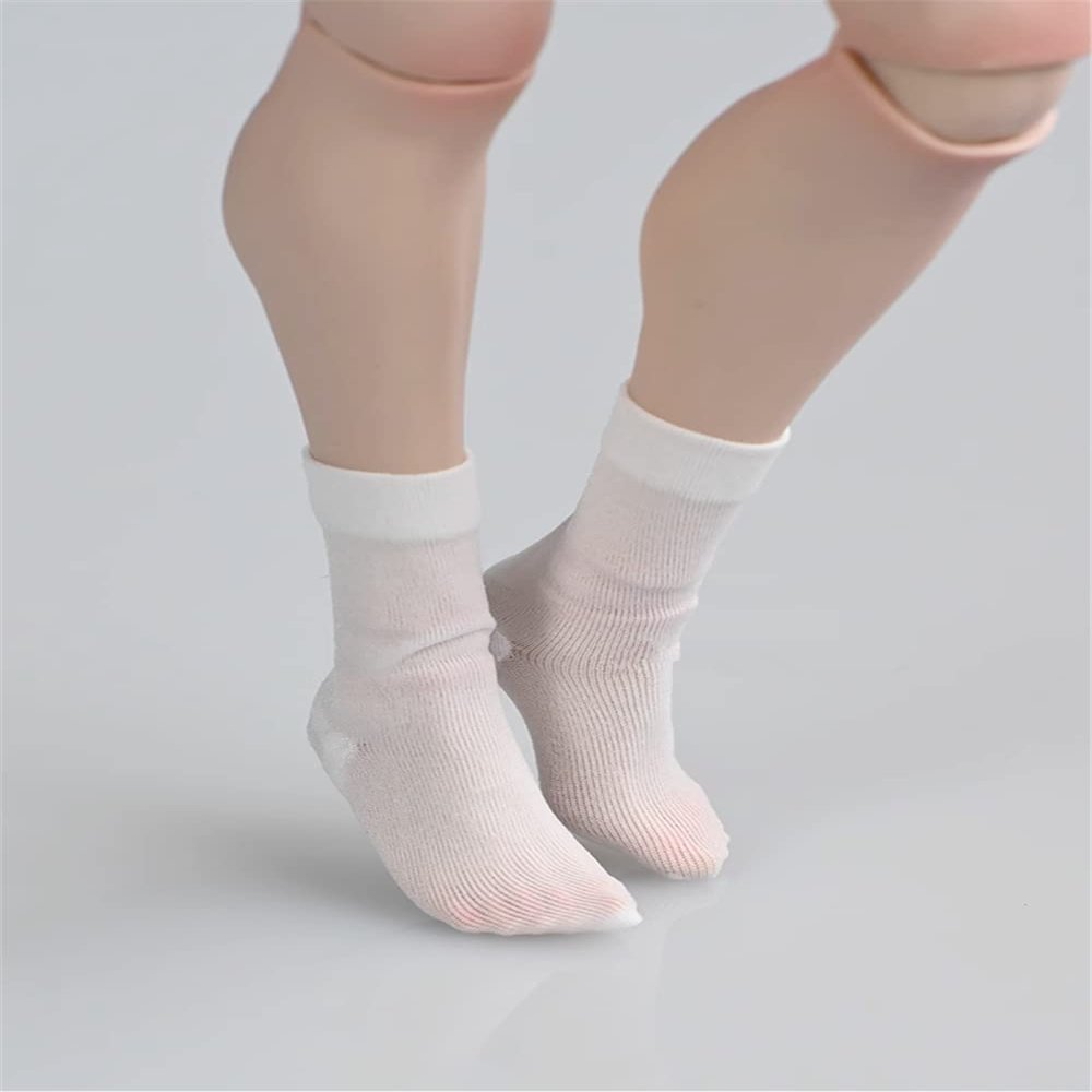 Fremego 1/6 Scale Female Clothes,Female Socks Knee Socks Calf Socks Costume Outfit Clothing Accessory for 12inch Action Figure Body (White, Socks)