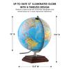 Waypoint Geographic Odyssey Plus Illuminated Globe, 12" Blue Ocean-Style World Globe, Up-to-Date, Light-Up, for Home and Office Decor, 17.5 H x 13.5 W x 12 D view 3