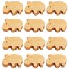 12 Pcs Frolahouse Solid Wood Cabinet Handles Wooden Drawer Handle Hippopotamus Pulls Natural Wooden Furniture Pulls Handles Nursery Drawer Handles Creative Wooden Handle Cabinets Pulls with Screws view 1