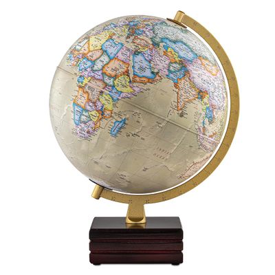 Waypoint Geographic Horizon Plus Globe, 12" Antique Ocean-Style World Globe, Up-to-Date Reference Globe for Home and Office Decor, 17 H x 13.5 W x 12 D