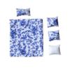 1:12 Scale Dollhouse Bedding Set for 6-Inch Dolls, 5-Piece Comforter, Pillows & Blanket, Realistic Mini Bedroom Accessories, Blue Floral & White Design view 2