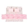 1:12 Scale Dollhouse Bedding Set for 6-Inch Dolls, 7-Piece Pink Comforter, Pillows & Bed Runner, Mini Bed Linen view 1