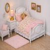 1:12 Scale Dollhouse Bedding Set for 6-Inch Dolls, 7-Piece Pink Comforter, Pillows & Bed Runner, Mini Bed Linen view 3