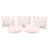 1:12 Scale Dollhouse Bedding Set for 6-Inch Dolls, 7-Piece Pink Comforter, Pillows & Bed Runner, Mini Bed Linen view 4