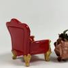 1:12 Miniature Mini House Furniture Court Red Resin PU Leather Carved Sofa for Miniature House Accessories Furniture Decoration Birthday (Black) view 4