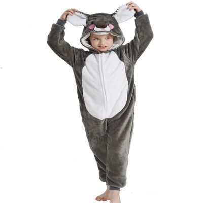 ACOGNA Onesie Kids Plush Animal Koala Costume One Piece Pajamas Girls Boys Teen Halloween Cosplay Sleepwear Gray 10-11 Years