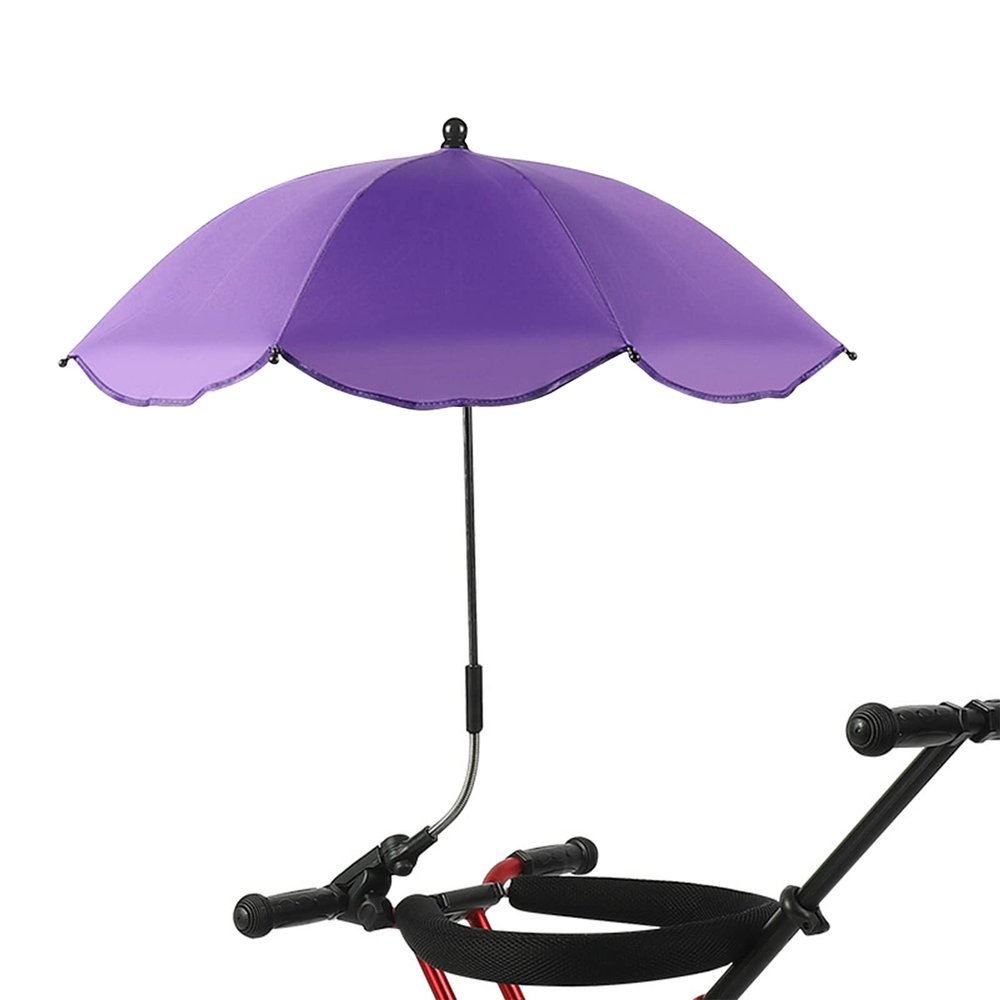 Baby Stroller Umbrella, 8 Bones Baby Stroller Parasol with Clamp 360Adjustable Baby Pram Umbrella UPF 50+ UV Resistant Sun Protection Baby Stroller Umbrella for Outside