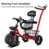 Tricycles for 1-3 Year Olds,Balance Bike,Stroller Tricycle with Adjustable Push Handle & Backrest Seat,Storage Basket,Removable Pedals,Birthday Gift & Toy for Boys and Girls (Yellow) view 3
