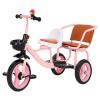 Tricycle with Passenger Seat,for Riders Ages 2+,Trike with Adjustable Handlebar and Seat,Carbon Steel Frame,Non-Skid Tyre,Outdoor Playground Equipment Tricycles (Without Music and Lighting,Pink) view 1