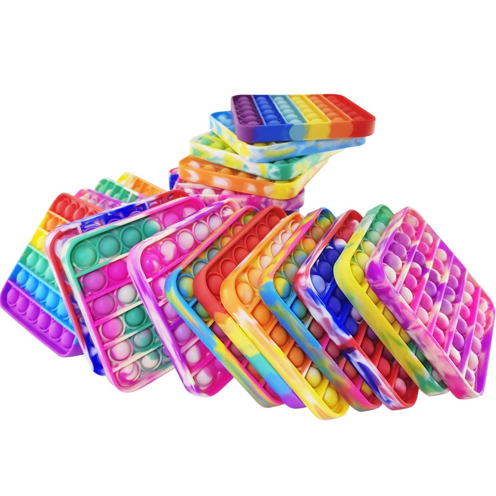 12 Pcs Pop Bubble Fidget for Party Favors, Stress Relief Pressure Relieving Toys for Kids, Pop Bulk Toddler for Christmas Valentine Birthday Gifts and Classroom Prizes