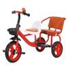 Tricycle with Passenger Seat,for Riders Ages 2+,Trike with Adjustable Handlebar and Seat,Carbon Steel Frame,Non-Skid Tyre,Outdoor Playground Equipment Tricycles (Without Music and Lighting,Red) view 1