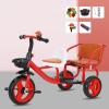 Tricycle with Passenger Seat,for Riders Ages 2+,Trike with Adjustable Handlebar and Seat,Carbon Steel Frame,Non-Skid Tyre,Outdoor Playground Equipment Tricycles (Without Music and Lighting,Red) view 2