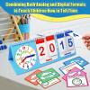 Torlam Learning Clock Flip Chart Colorful Analog & Digital Telling Time Teaching Clock for Kids, Math Manipulatives 1st 2nd Grade Homeschool Supplies Kindergarten Preschool Learning Activities Games view 2