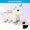 Costzon Kids Ride on Toy Car, 6V Battery Powered Electric Ride on Animal Toy with Comfortable Fabric, Wheels, Foot Pedal, Music, Forward Functions, Cute Ride on Horse Riding Pony for Girls Boys view 2