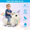 Costzon Kids Ride on Toy Car, 6V Battery Powered Electric Ride on Animal Toy with Comfortable Fabric, Wheels, Foot Pedal, Music, Forward Functions, Cute Ride on Horse Riding Pony for Girls Boys view 3