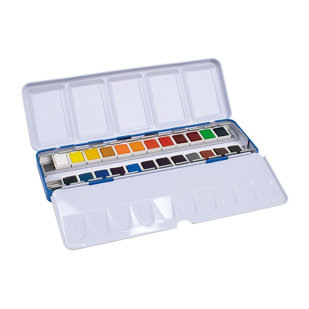 Milan Metallic Case 24 Watercolors Half Godet
