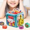 Kokiya Activity Cube Baby Musical Toys 6 Sided Activity Centers Play Center Toy for Boys Girls, Blue view 2