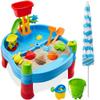 Best Choice Products Kids Sand & Water Outdoor Activity Table, Childs 2-in-1 Play Set w/ 18 Accessories, Adjustable Umbrella, 120 Capacity view 1