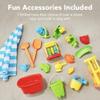 Best Choice Products Kids Sand & Water Outdoor Activity Table, Childs 2-in-1 Play Set w/ 18 Accessories, Adjustable Umbrella, 120 Capacity view 3