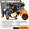 Kids Toys SWAT Commander Helmet. Army Soldier Military Police Gear 8 PC Set. Flashlight, Megaphone Soft Dart Toy Gun 4X Binoculars Patch & Cover. Dress Up for Boys & Girls Indoor & Outdoor game. Black view 2