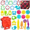 Dough Tool Set, 28 Pcs Dough Tools Sets for Kids Ages 4-8, Dough Accessories Includes Molds, Cutters Roller, Rolling Pins, Safety Scissors, Plastic Knife view 1