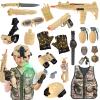 20 Piece Army Costume for Kids, Soldier Military Dress up for Boys 3-10, Kids Army Gear Role Play, Halloween Costume Camouflage Set with Vest, Camo Gloves, Helmet, Halloween Christmas Gift for Kids view 1