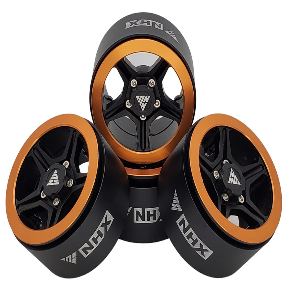 NHX RC 2.2'' Aluminum Beadlock Crawler Wheels Rims (4)- Black/Bronze