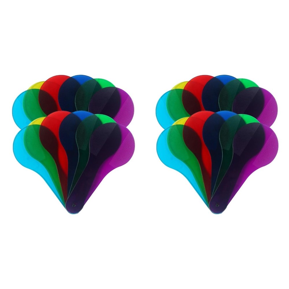 24pcs Color Paddles Mixing Paddles, Translucent Color Wheel Film, Sight Matching Preschool Toys for Classroom Education, Resources Physics Board, Color Science