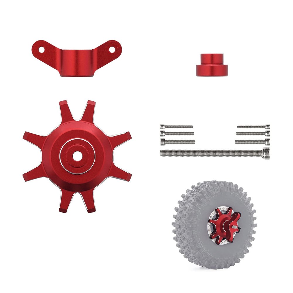 1/10 RC Crawler Tool Kit 2.2 1.9 Beadlock Wheels Rim Holder Tires Assembling Removing Clip for TRX4 TRX6 Axial SCX10 Capra GEN7 GEN8(Red)