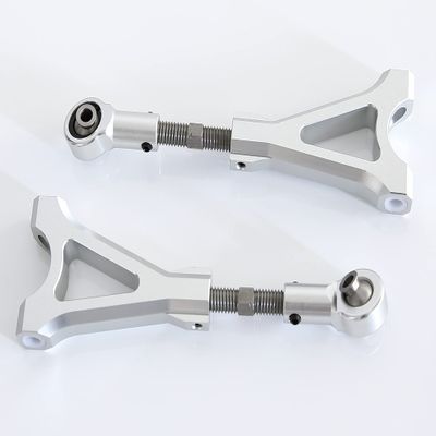 GTBRacing CNC Aluminum Front Rear Upper Lower Suspension Arm for 1/5 RC Car HPI km rv Baja 5b ss 5sc Upgrade Part (Silver, Rear Upper Arm)