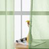 Mesnt 72 Inch Sheer Curtains, Polyester Solid Color Voile Sheer Curtain Semi Transparent, Green, 40W x 72L inch view 3