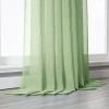 Mesnt 72 Inch Sheer Curtains, Polyester Solid Color Voile Sheer Curtain Semi Transparent, Green, 40W x 72L inch view 4