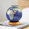 POCHY Beautiful Globe Illumination Globe 3D Three-Dimensional Rotating Globes with Wooden Base World Globe for Adult Students Hd Geographic Globes Fine and Clear view 2