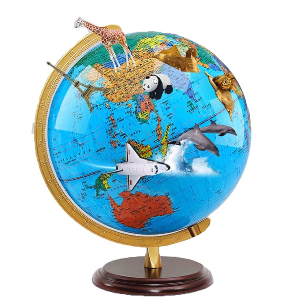 POCHY Beautiful Globe Hd Ar Globe 3D Stereoscopic 12.5 Inch Globes Easy to Read Geographic Globes Home Boys and Girls Globe Unique Gifts Fine and Clear