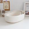 KAKAA Pack of 3 White boat shaped Storage Basket,Environmentally Friendly Washable Woven Baskets for Storage Cotton Rope Basket Versatile for Bathroom Storage Baskets Bedroom, Baby Room,Living Room view 2