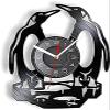 Round Wall Clock 12 Inchs South Pole Penguins Wall Clcok Made of Real Vinyl Record Iceworld Polar Animal Wall Watch Non-Ticking Kids Nursery Decorative Gift view 1