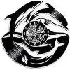 Silent Quartz Wall Clock Sea Animal Dohin Clock Nursery Wall Vinyl Record Art Clock Modern Design Wall Clock 12 Inch (30cm) Arabic Numerals view 1