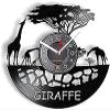 Round Wall Clock Giraffe Wall Clock Animal Vinyl Record Zoo Home Wall Hanging Clock Vinyl Record Crafts Nursery LED Wall Clock Decorative Gift view 1