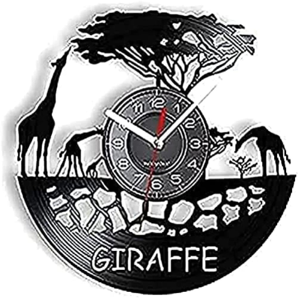 Round Wall Clock Vinyl Record Art Zoo Vinyl Record Nursery Crafts Decorative Gift