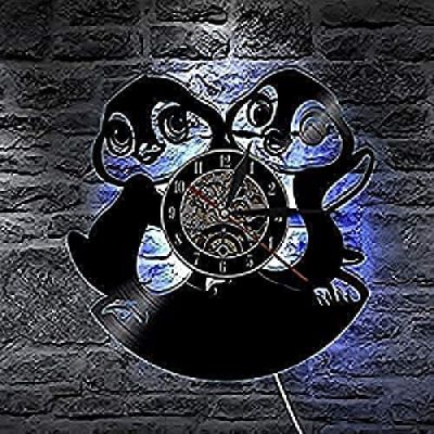 Wall Clock Baby Penguin Wall Clock Handmade Vinyl Record Clocks Creative Mute Clock Living Room Bedroom Home Decor Wall Clock Gift Clock